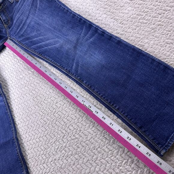 Abercrombie & Fitch Jeans Women’s Slim Straight Low Rise 26/2 Whiskered Blue - Picture 9 of 13